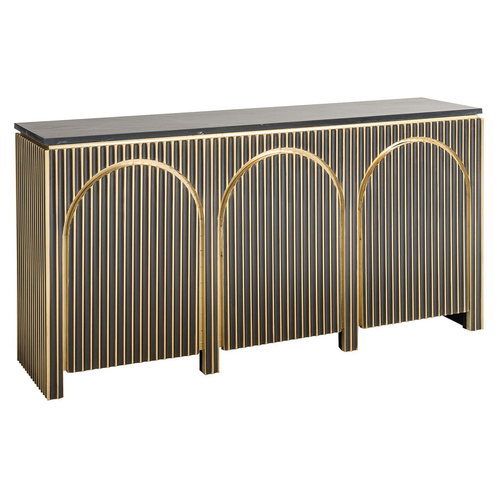 Sideboard Les Arcs 3-türig (Gebürstetes Gold)