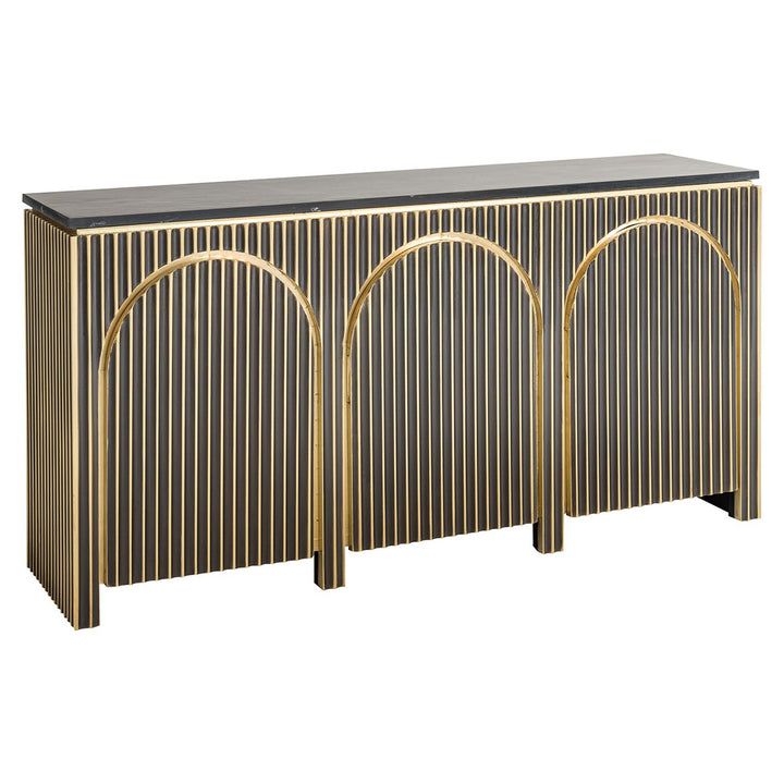 Sideboard Les Arcs 3-türig (Gebürstetes Gold)
