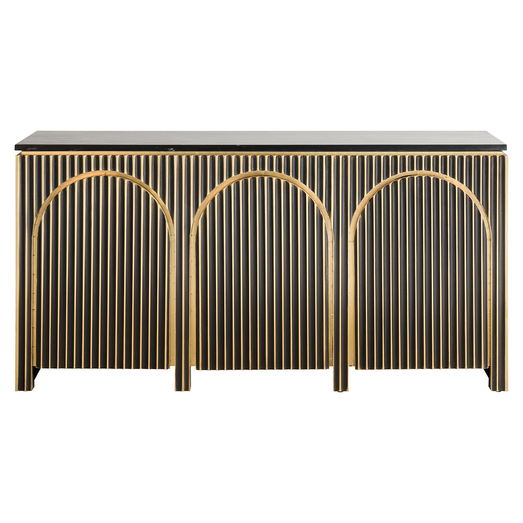 Sideboard Les Arcs 3-türig (Gebürstetes Gold)
