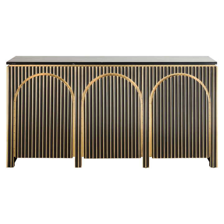 Sideboard Les Arcs 3-türig (Gebürstetes Gold)