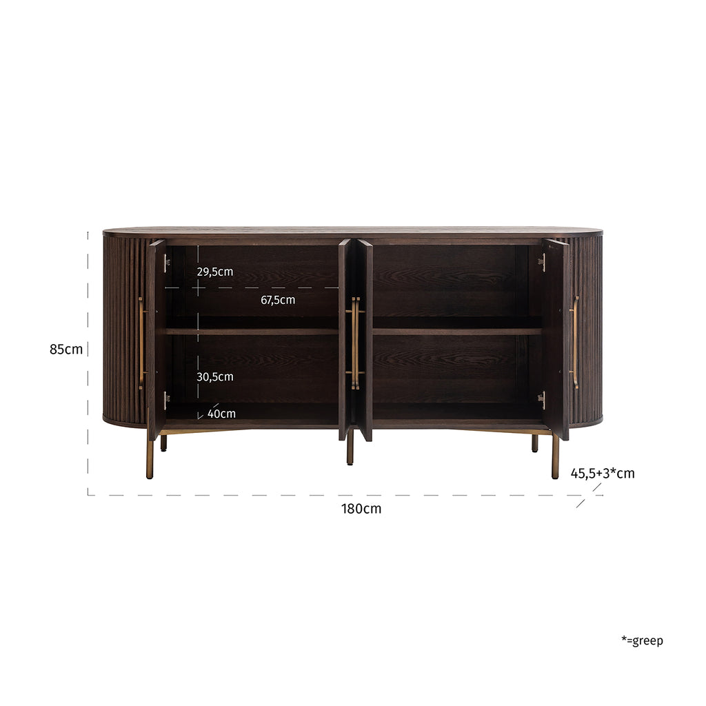 Richmond Interiors Dressoir Luxor 4-Deurs Bruin