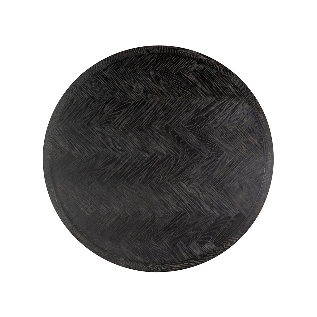 Dining table Blackbone brass 140Ø (Black rustic)