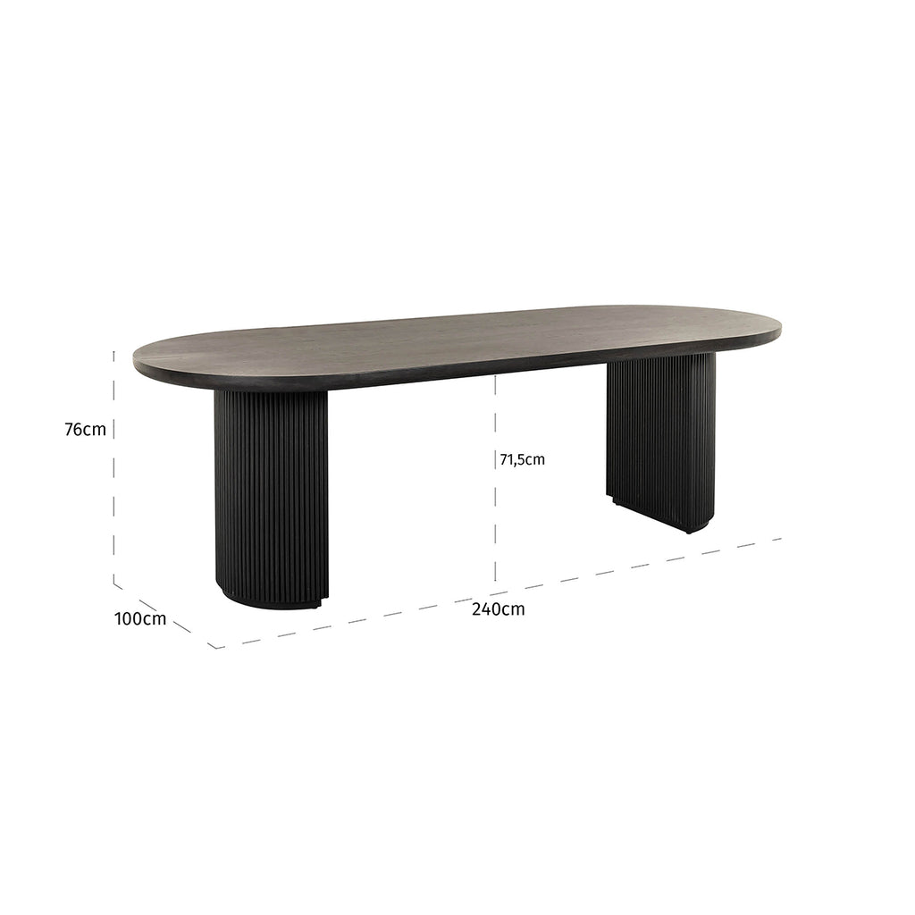 Dining table Kingston 240 dark coffee (Dark coffee)