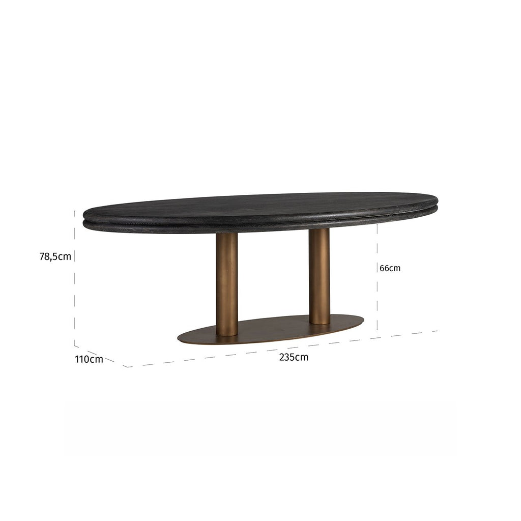 Dining table Macaron oval 235 (Black rustic)