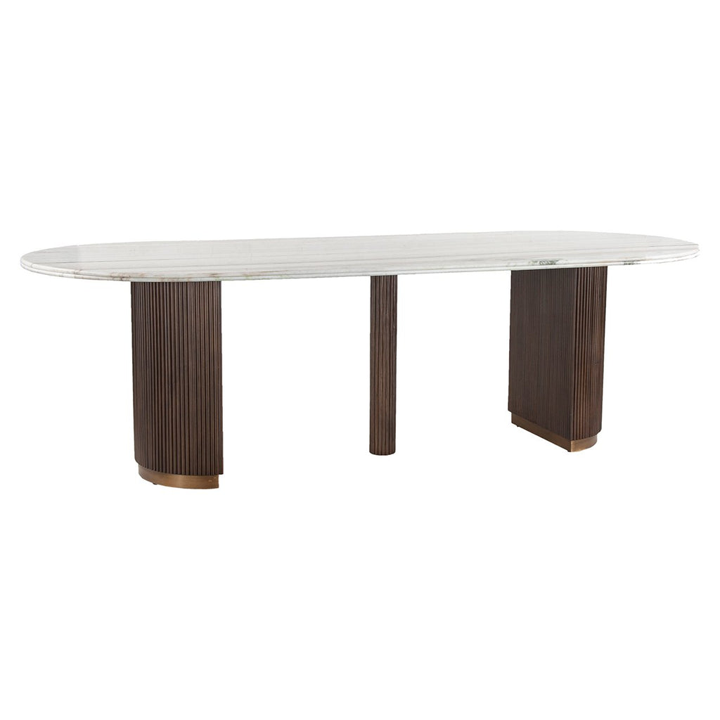 Richmond Interiors Eettafel Mayfield - Marmer Wit/Bruin 250 cm