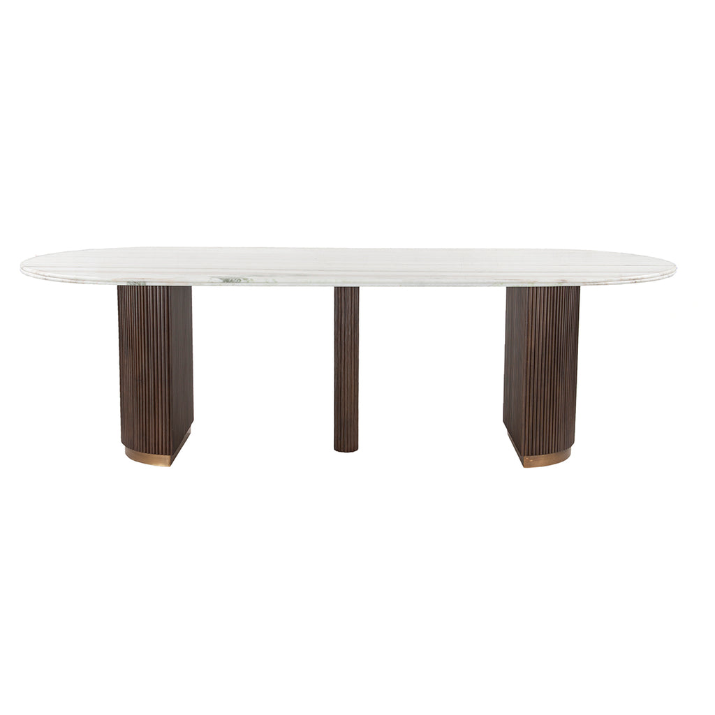 Richmond Interiors Eettafel Mayfield - Marmer Wit/Bruin 250 cm