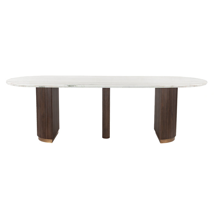 Richmond Interiors Eettafel Mayfield - Marmer Wit/Bruin 250 cm