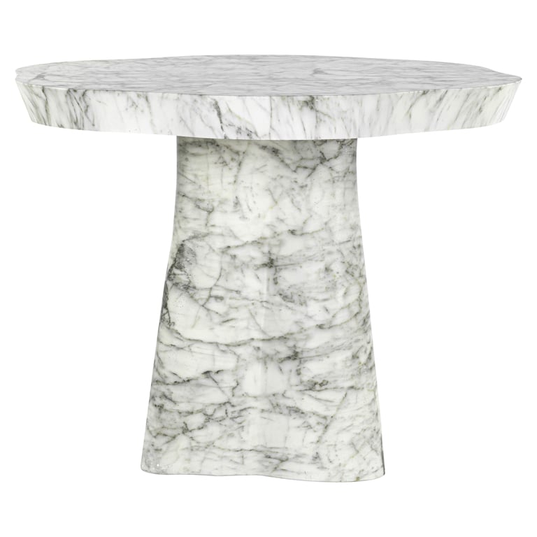 Richmond Dining Table Rockyard 140Ø Faux Marble (White)