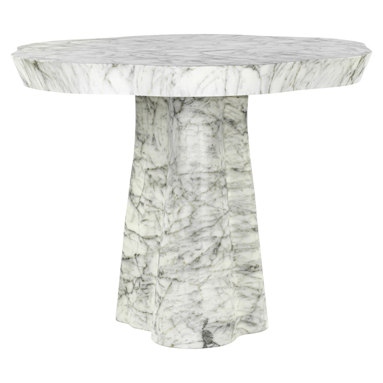 Richmond Dining Table Rockyard 140Ø Faux Marble (White)