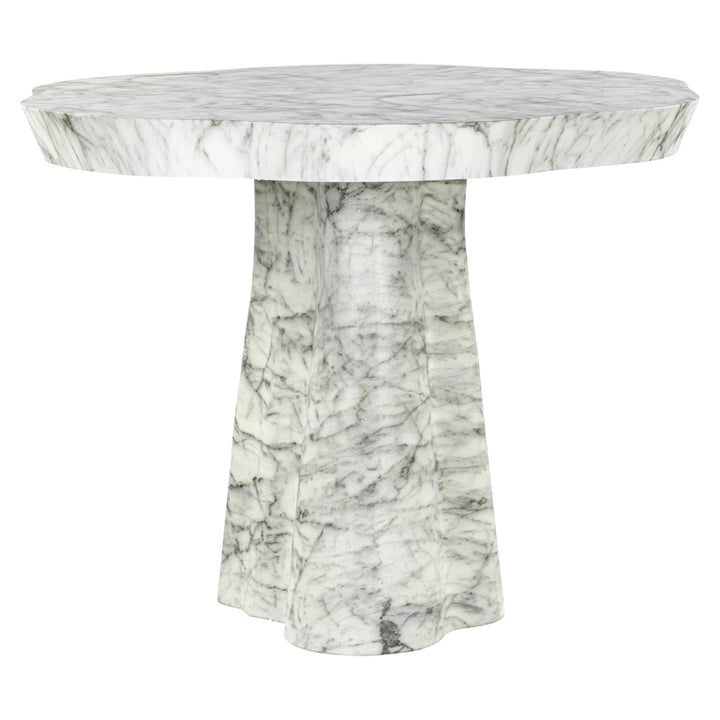 Richmond Dining Table Rockyard 140Ø Faux Marble (White)