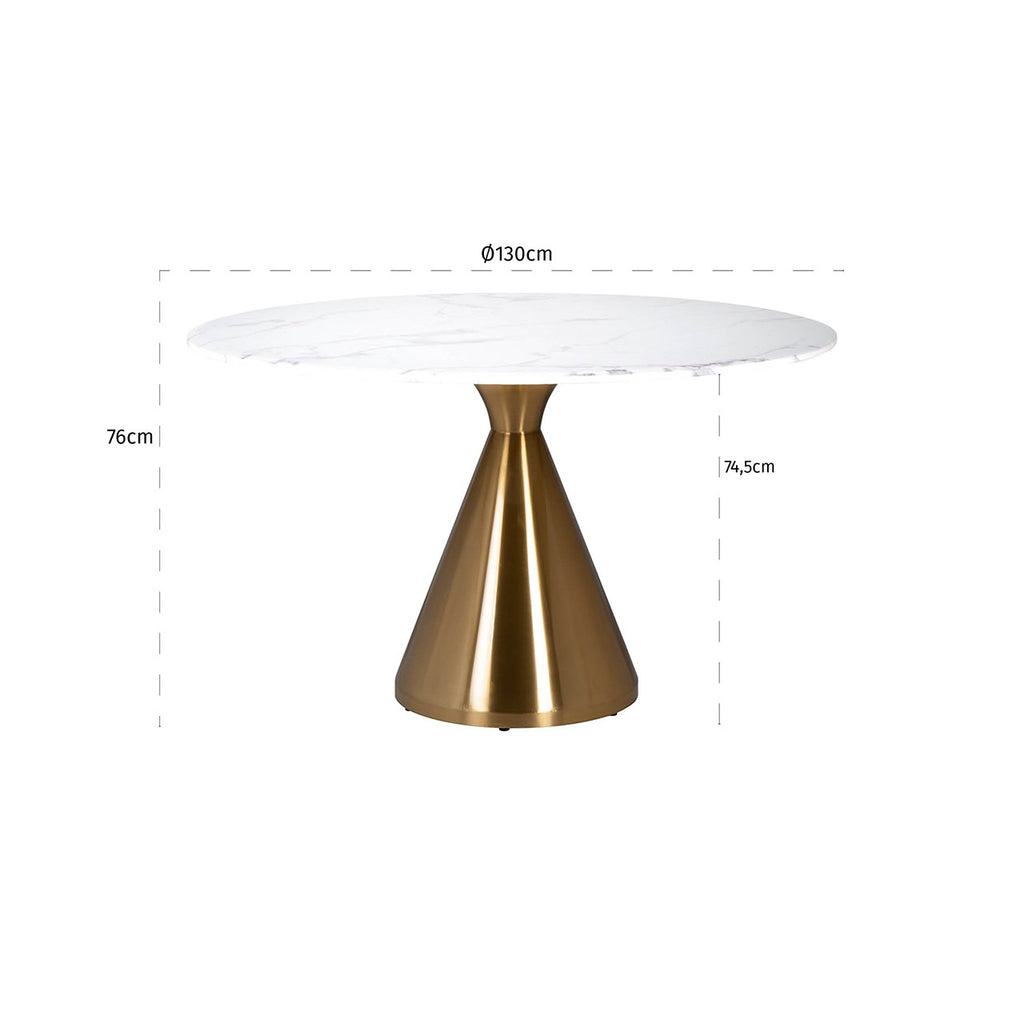 Richmond Interiors Dining Table Tenille 130Ø Brushed Gold