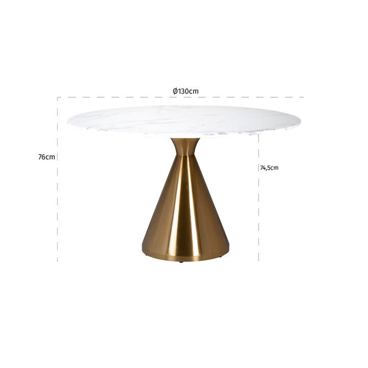 Richmond Interiors Dining Table Tenille 130Ø Brushed Gold