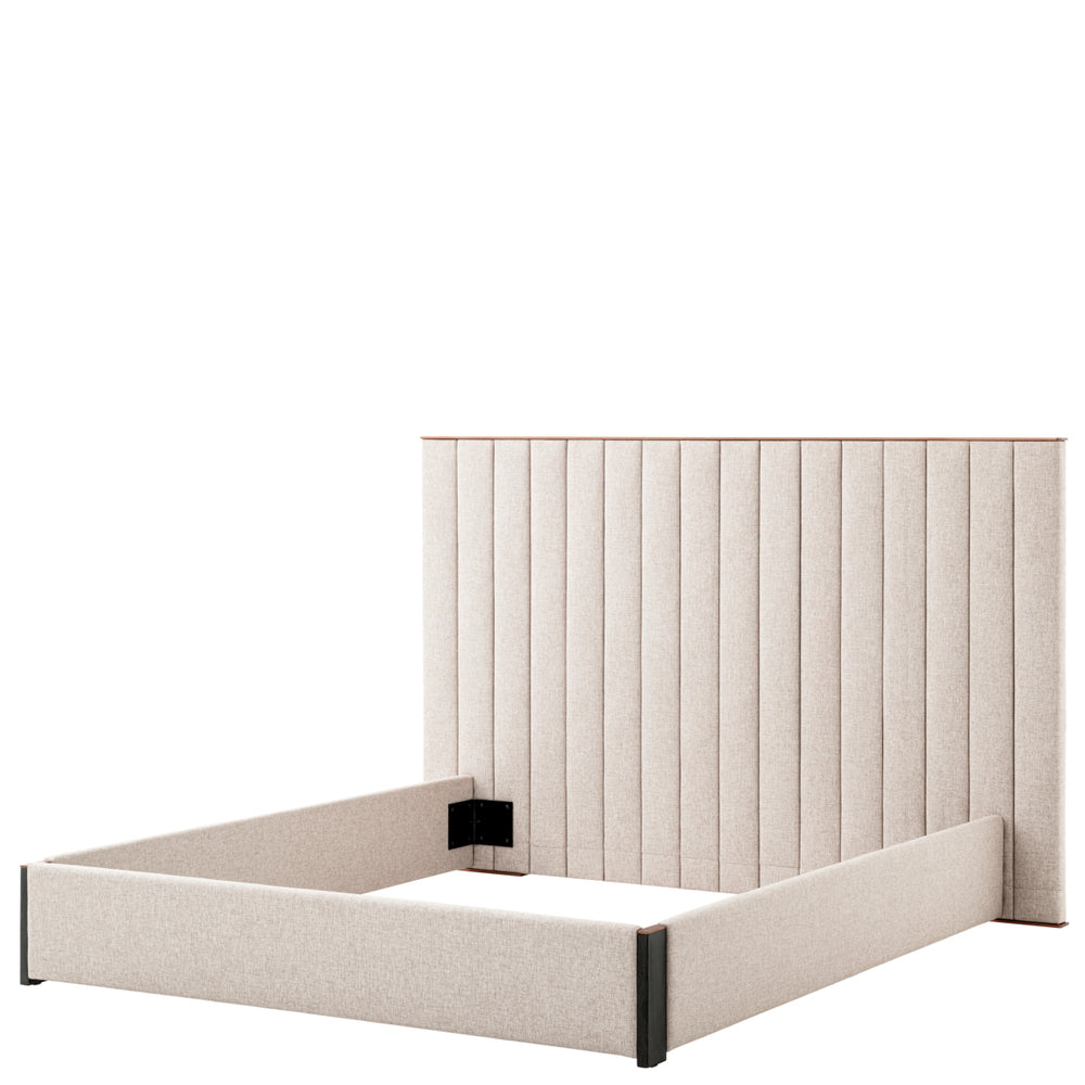 Eichholtz Bedframe Elisio Loki Natural Brushed Brass Charcoal Grey 180 x 210 cm