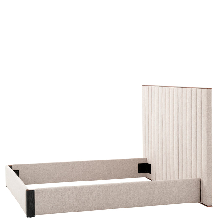 Eichholtz Bedframe Elisio Loki Natural Brushed Brass Charcoal Grey 180 x 210 cm