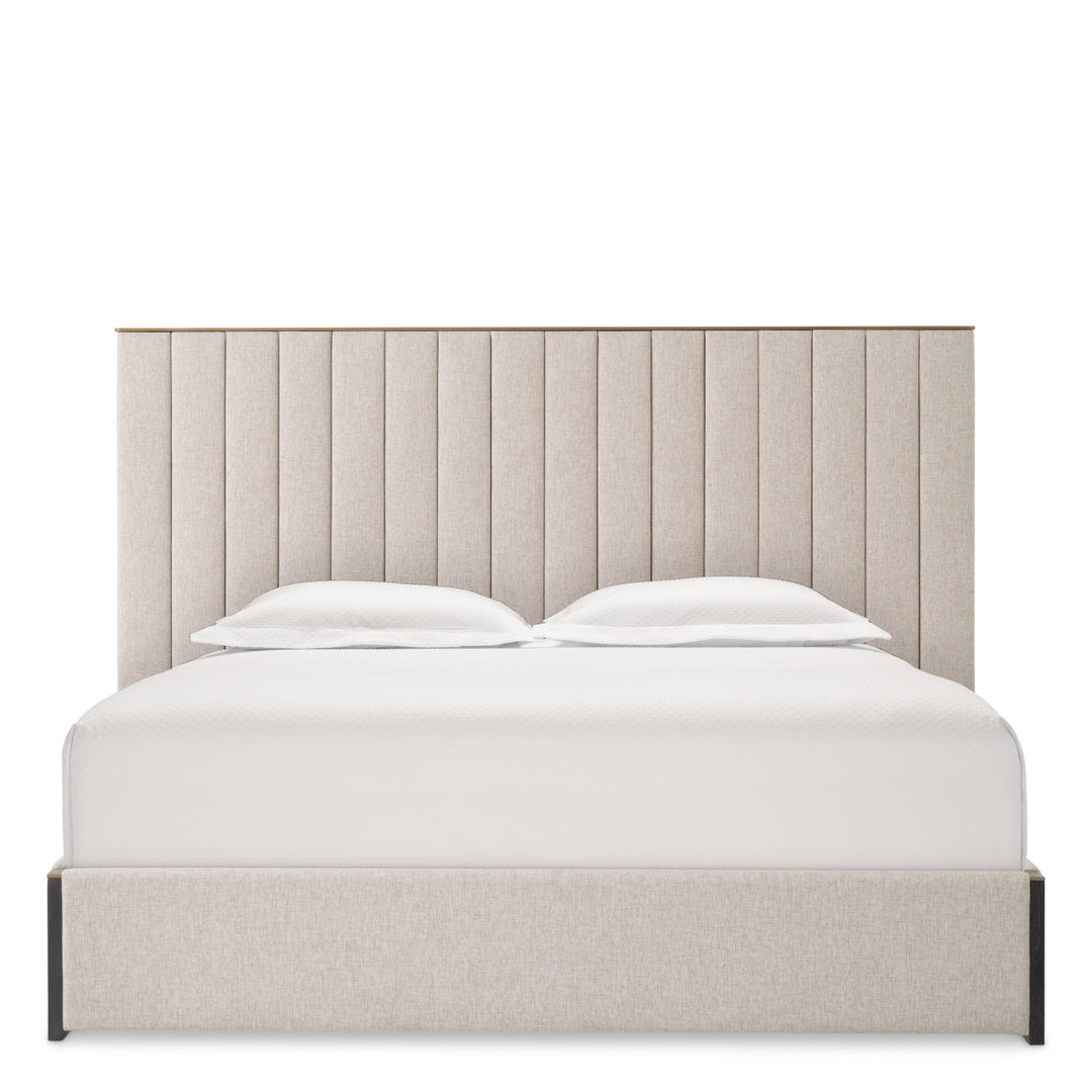 Eichholtz Bedframe Elisio Loki Natural Brushed Brass Charcoal Grey 180 x 210 cm