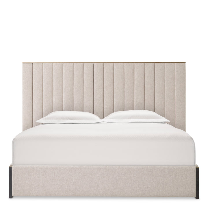 Eichholtz Bedframe Elisio Loki Natural Brushed Brass Charcoal Grey 180 x 210 cm