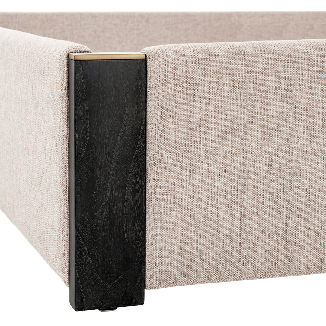 Eichholtz Bedframe Elisio Loki Natural Brushed Brass Charcoal Grey 180 x 210 cm