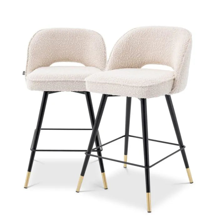 Eichholtz Counterstoel Cliff Bouclé Cream Set van 2