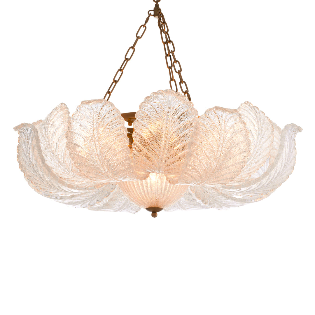 Eichholtz Kroonluchter Cabrillo Textured Glass Antique Brass