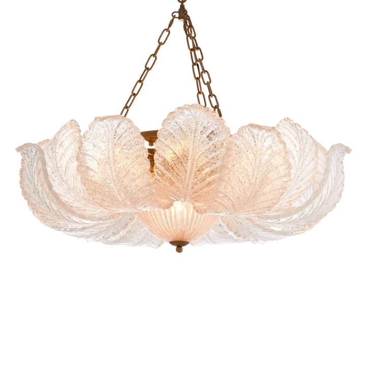 Eichholtz Kroonluchter Cabrillo Textured Glass Antique Brass