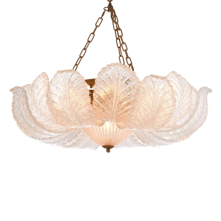 Eichholtz Kroonluchter Cabrillo Textured Glass Antique Brass