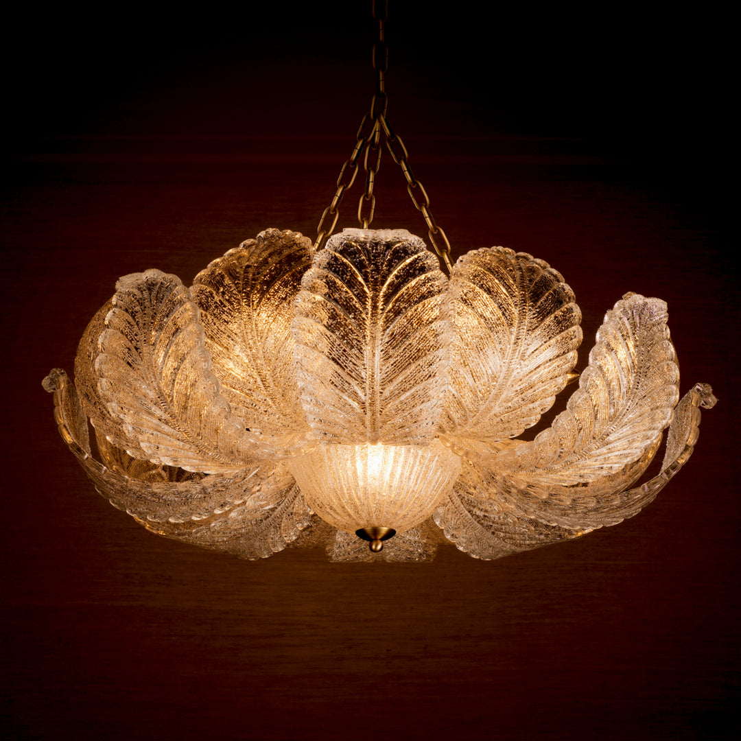 Eichholtz Kroonluchter Cabrillo Textured Glass Antique Brass