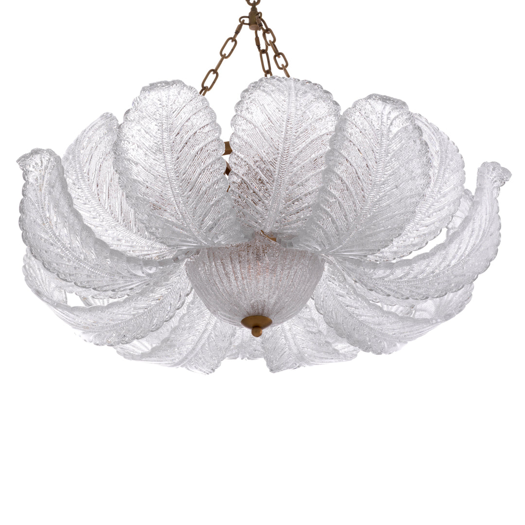 Eichholtz Kroonluchter Cabrillo Textured Glass Antique Brass