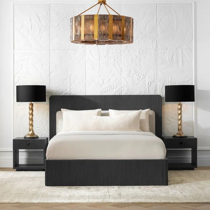 Eichholtz Bedframe Dimitrios Charcoal Grey Durini Natural