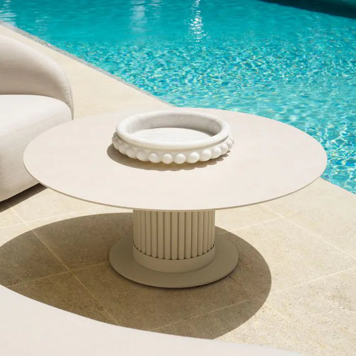 Eichholtz Outdoor Salontafel Volterra Round Sand Cream Ceramic
