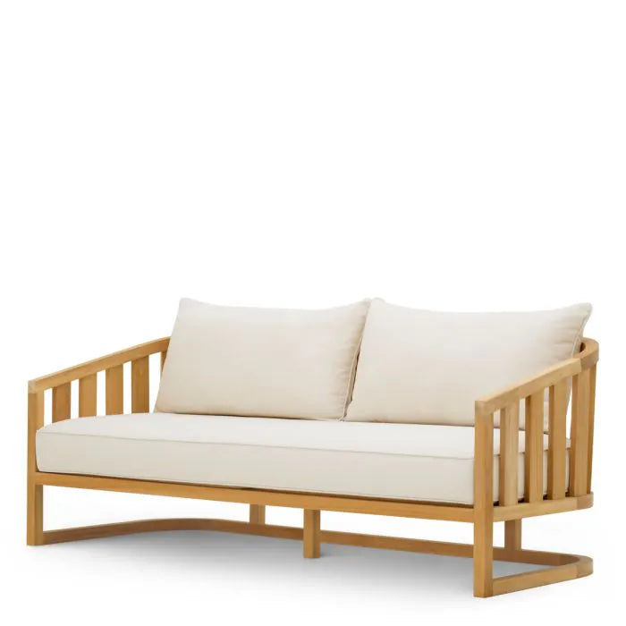 Eichholtz Outdoor Bank Aruba Natural Teak Sunbrella Canvas