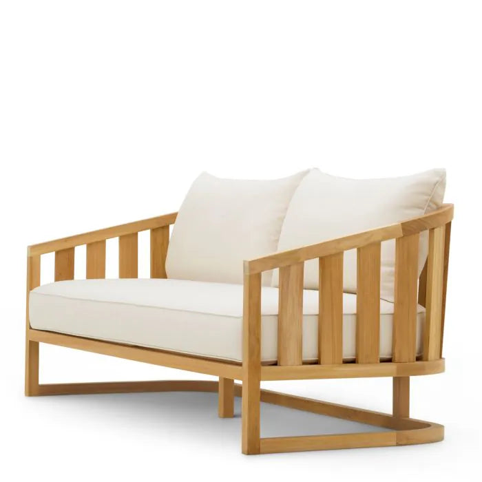 Eichholtz Outdoor Bank Aruba Natural Teak Sunbrella Canvas