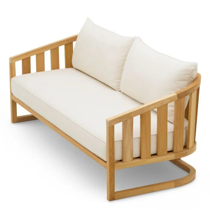 Eichholtz Outdoor Bank Aruba Natural Teak Sunbrella Canvas