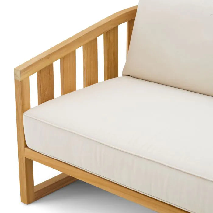 Eichholtz Outdoor Bank Aruba Natural Teak Sunbrella Canvas