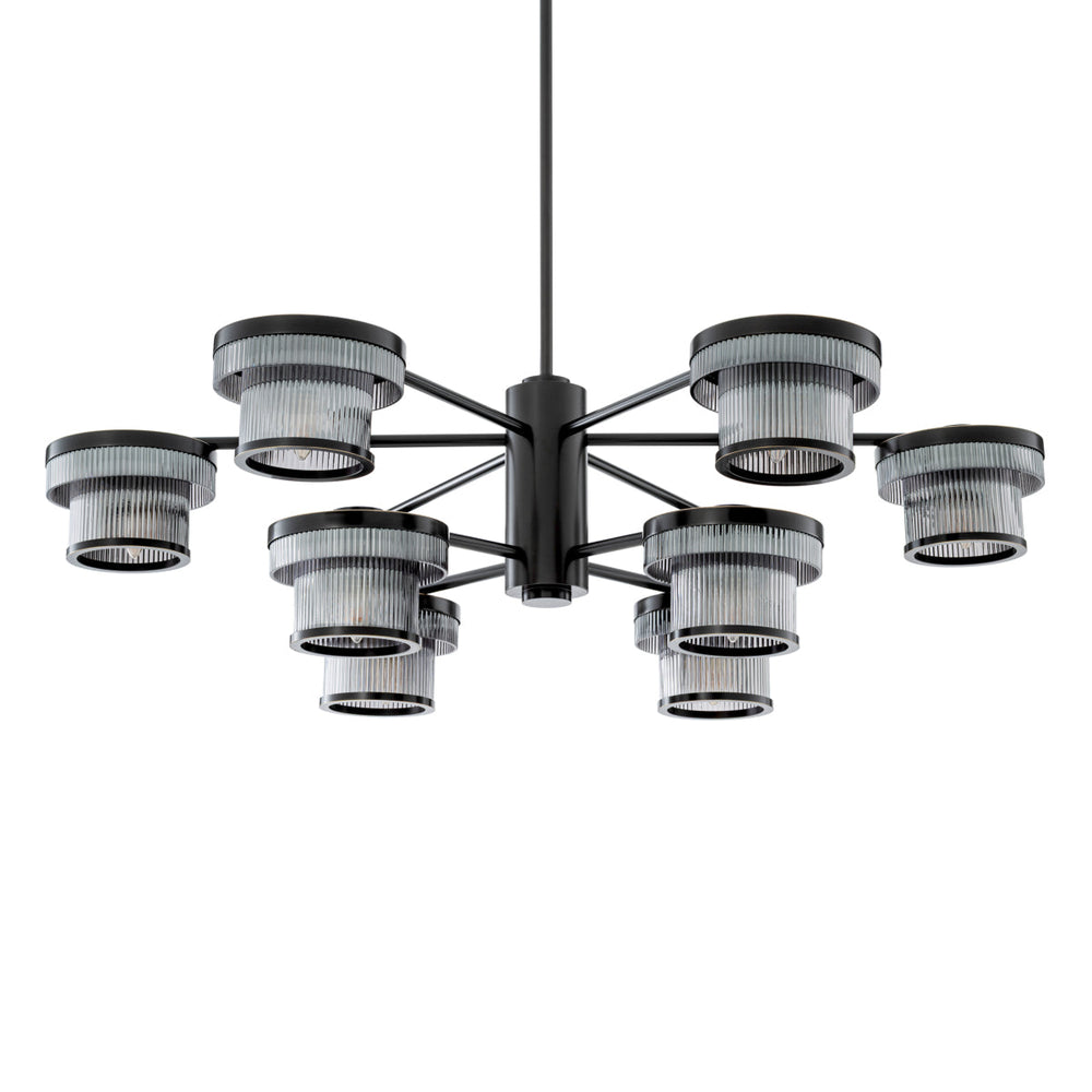 Eichholtz Kroonluchter Andromeda Bronze Highlight Smoke Glass