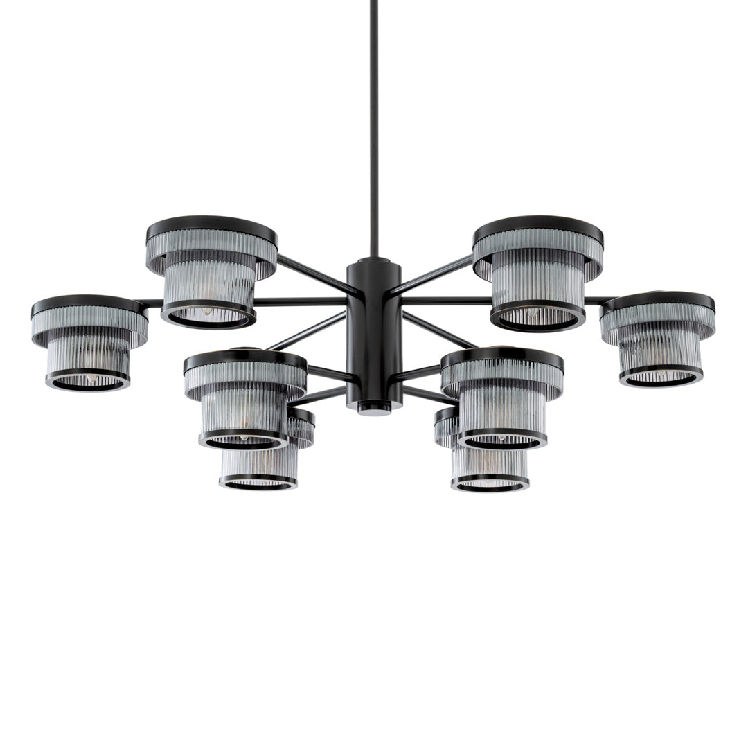 Eichholtz Kroonluchter Andromeda Bronze Highlight Smoke Glass