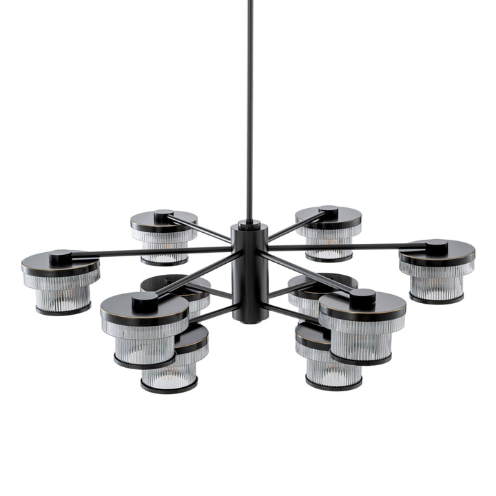 Eichholtz Kroonluchter Andromeda Bronze Highlight Smoke Glass