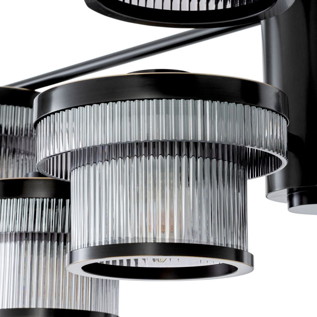 Eichholtz Kroonluchter Andromeda Bronze Highlight Smoke Glass