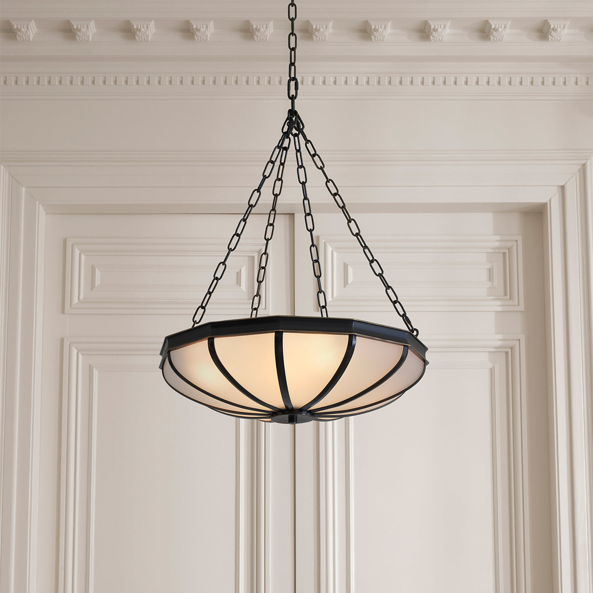 Eichholtz Kroonluchter Jenkins S Bronze Wit Glas