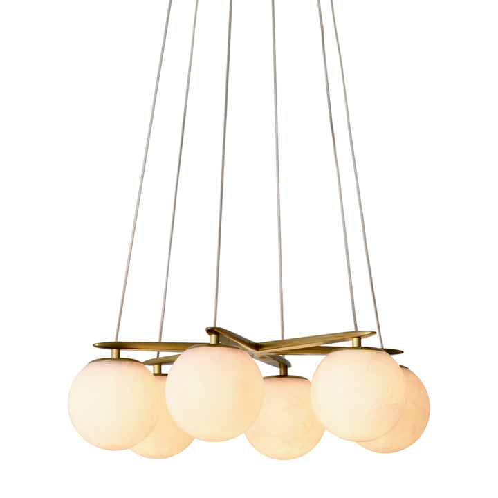 Eichholtz Kroonluchter Morro Antique Brass Alabaster
