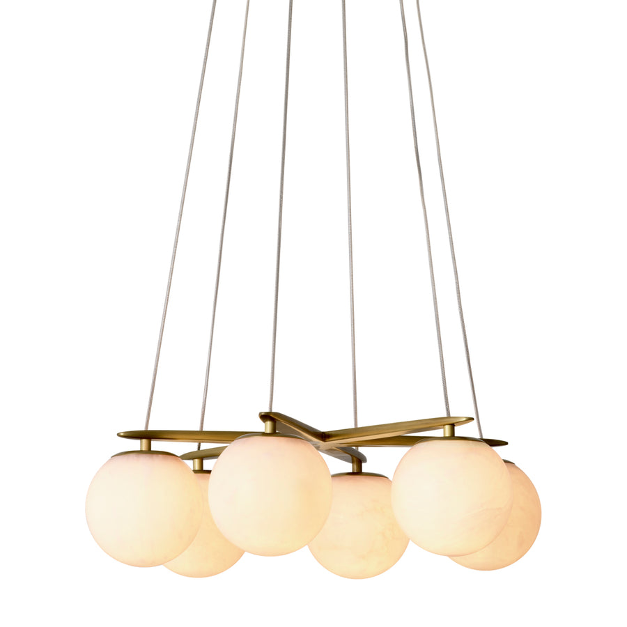 Eichholtz Kroonluchter Morro Antique Brass Alabaster