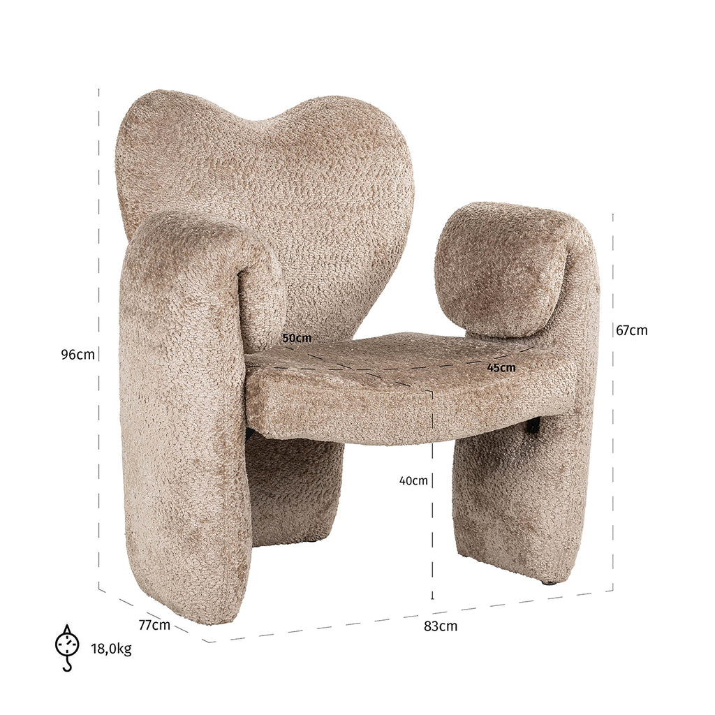 Richmond Interiors Armchair Didi - Natural Sheep