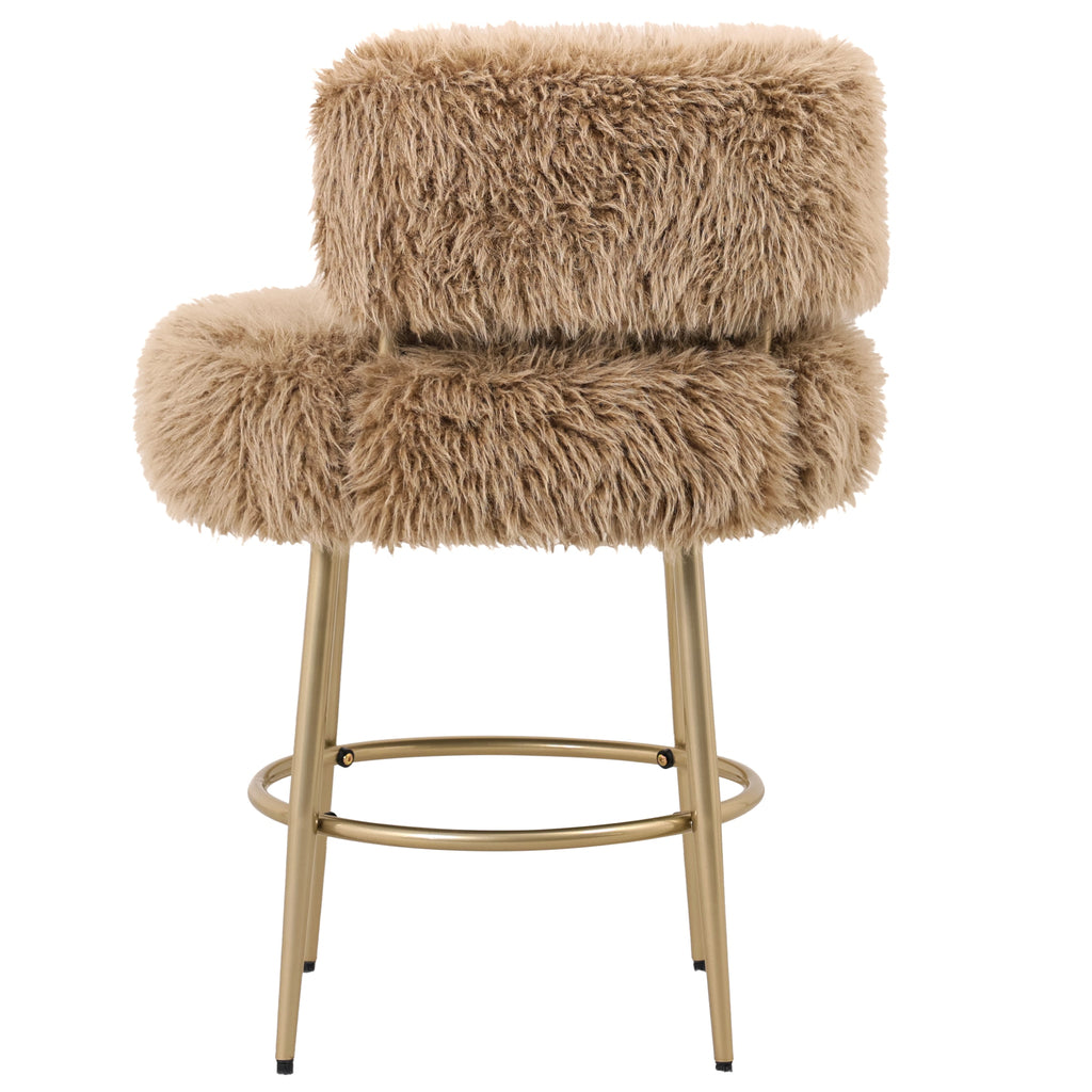 PTMD Barstoel Hair Fluffy Bruin