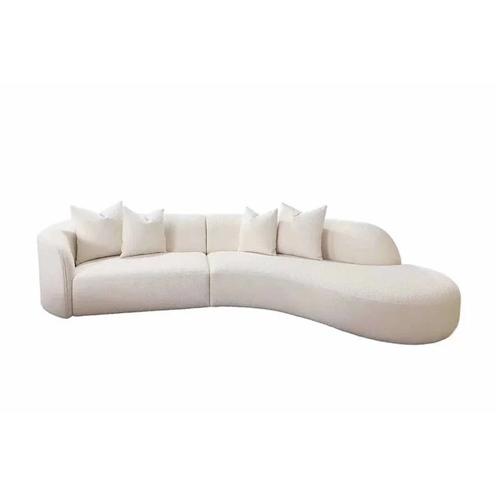 Como Gebogenes Sofa, Beige, Stoff