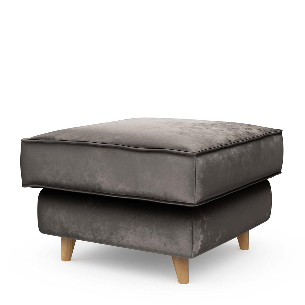 Rivièra Maison Kendall Footstool 70x70 Vel GriGrey