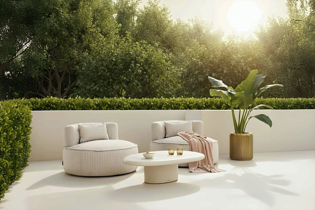 Outdoor lounge stoel Nammos beige swivel