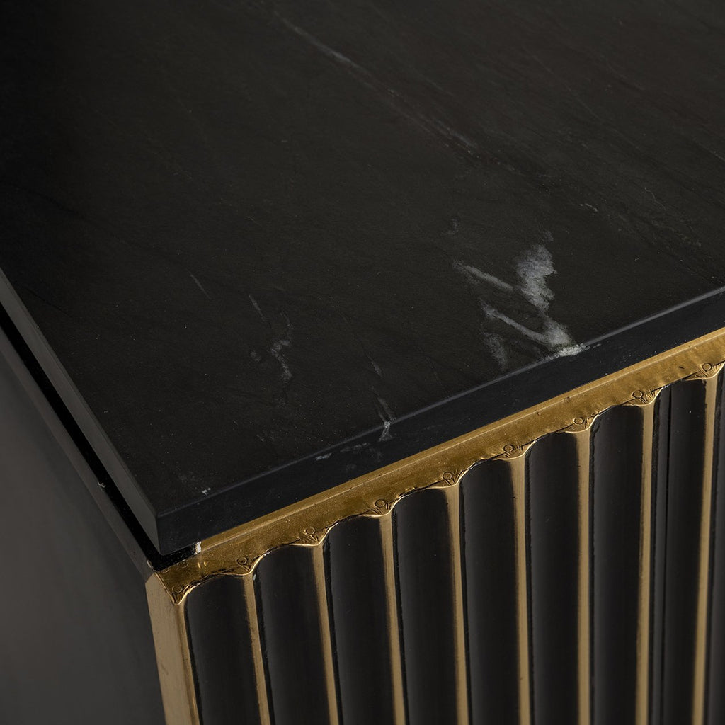 Nachtkastje Les Arcs 1-deur (Geborsteld Goud)