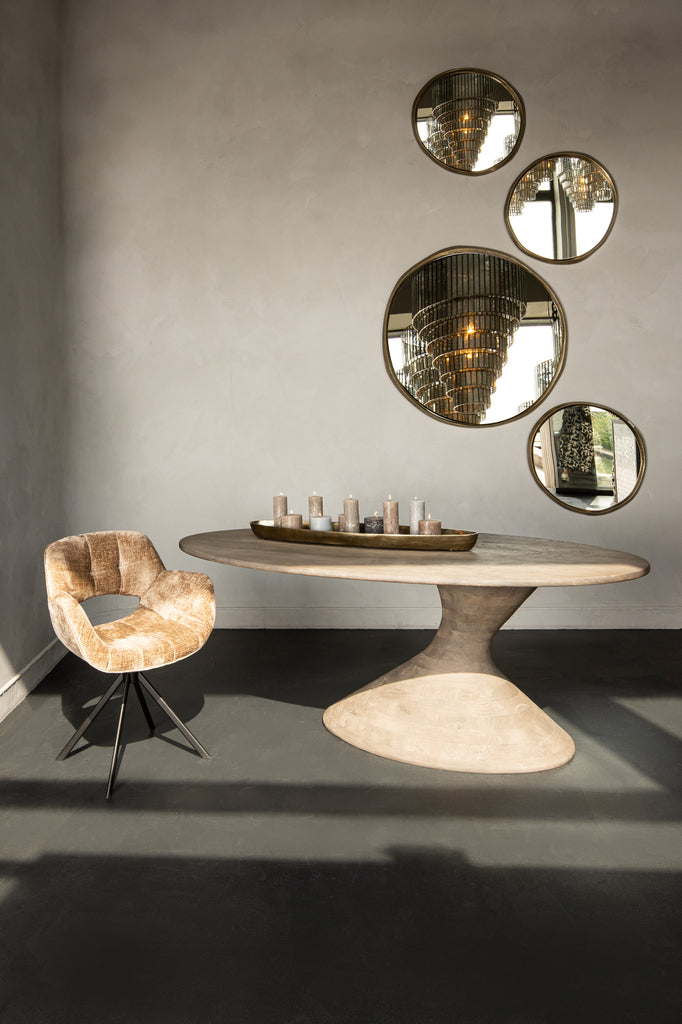 Nemo Grey Mango Wood Dining Table Oval 220 cm