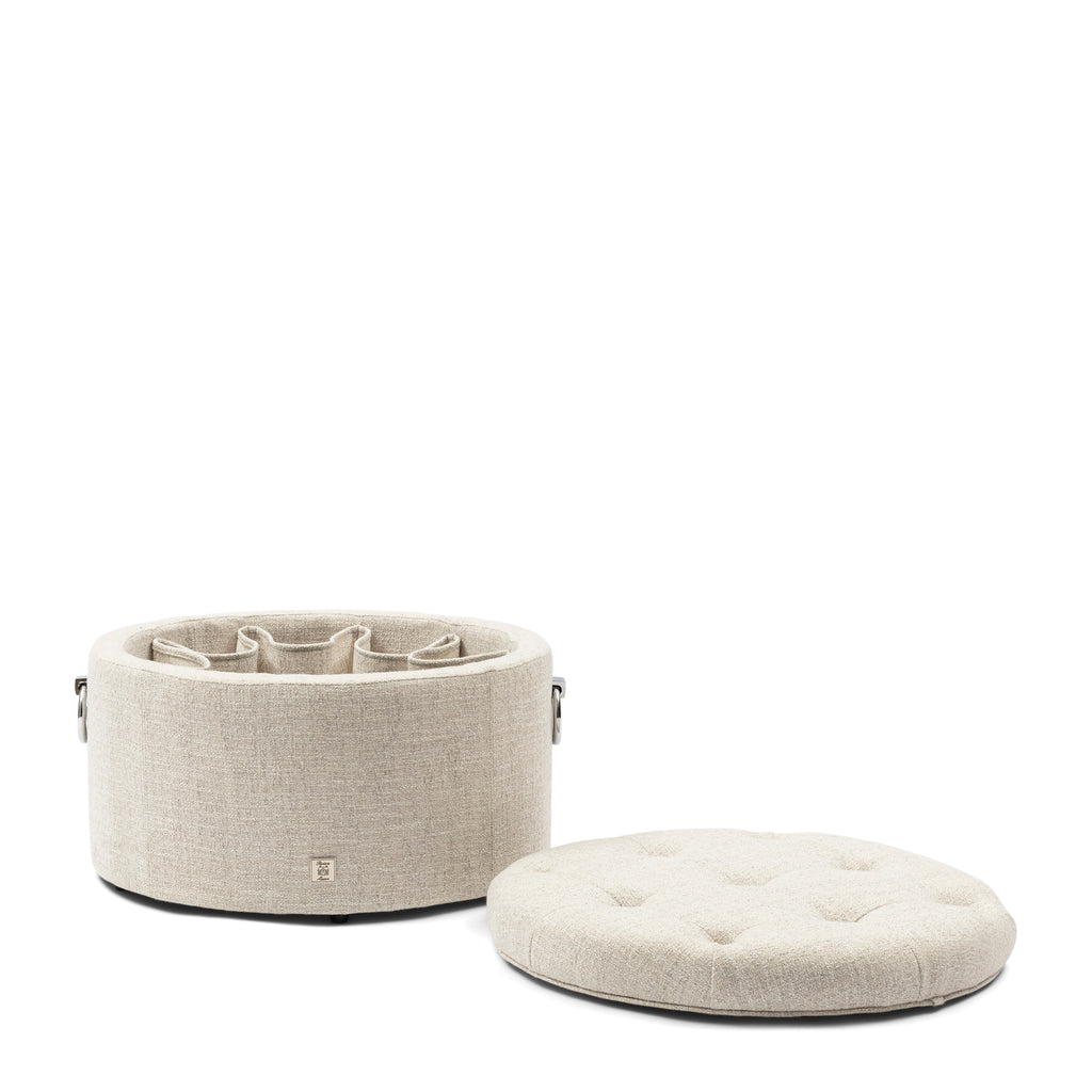 Rivièra Maison Park Avenue Footstool,Rich Tweed Antique White