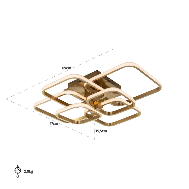 Plafondlamp Cailey (Geborsteld Goud)
