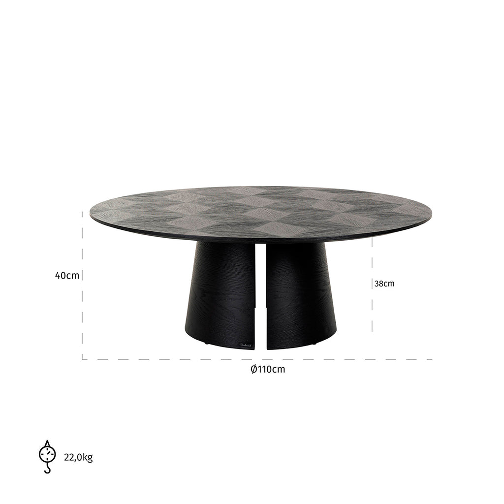 Richmond Interiors Coffee table Blax 110Ø Black
